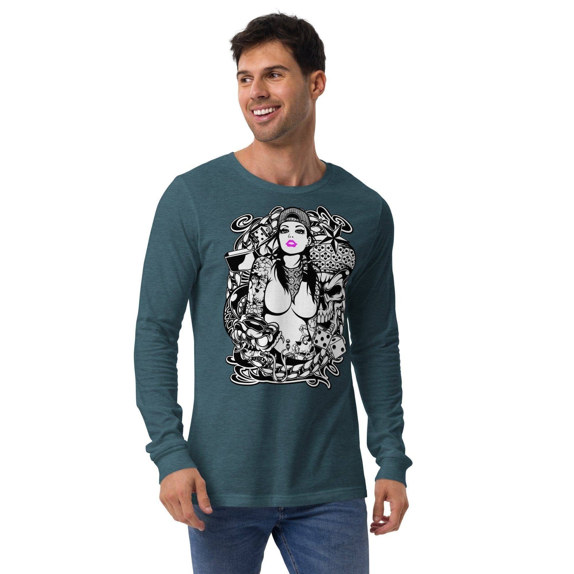 pink-lips-langarmshirt-langarmshirt-jlr-design-48710 - JLR Design