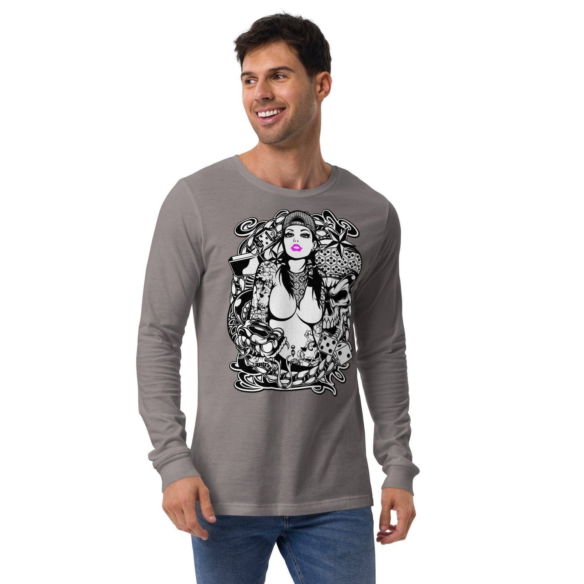 pink-lips-langarmshirt-langarmshirt-jlr-design-92474 - JLR Design