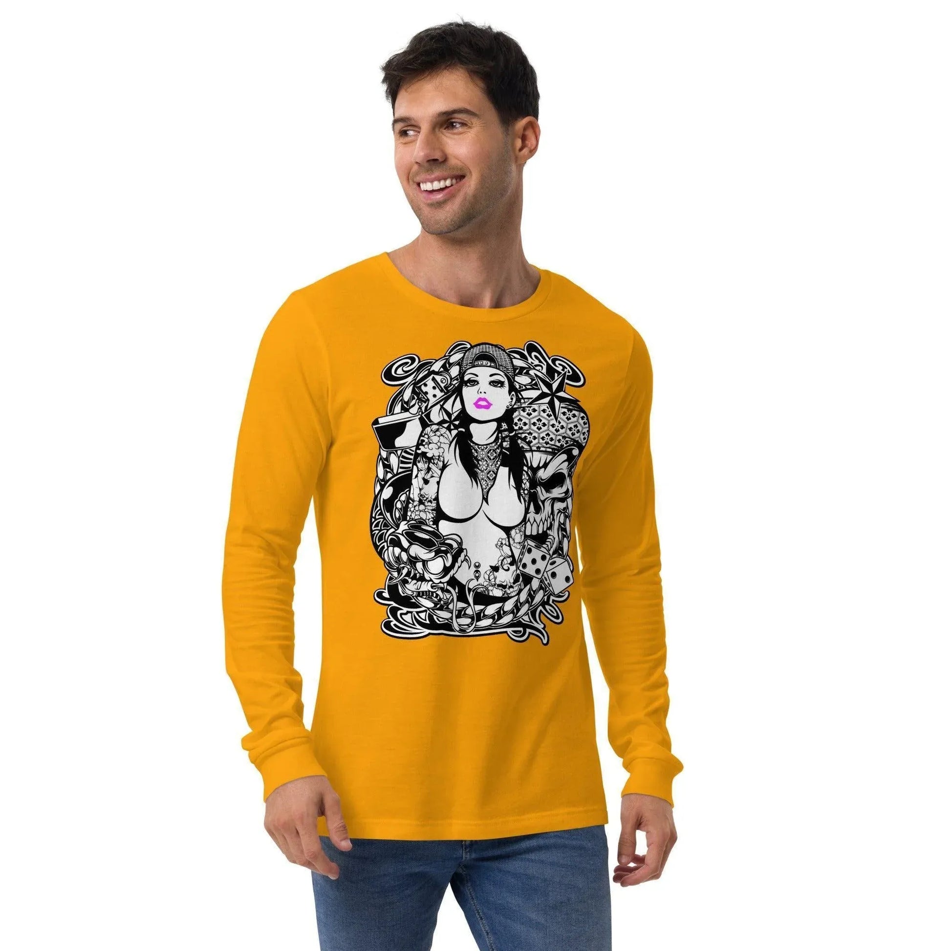 pink-lips-langarmshirt-langarmshirt-jlr-design-36690 - JLR Design
