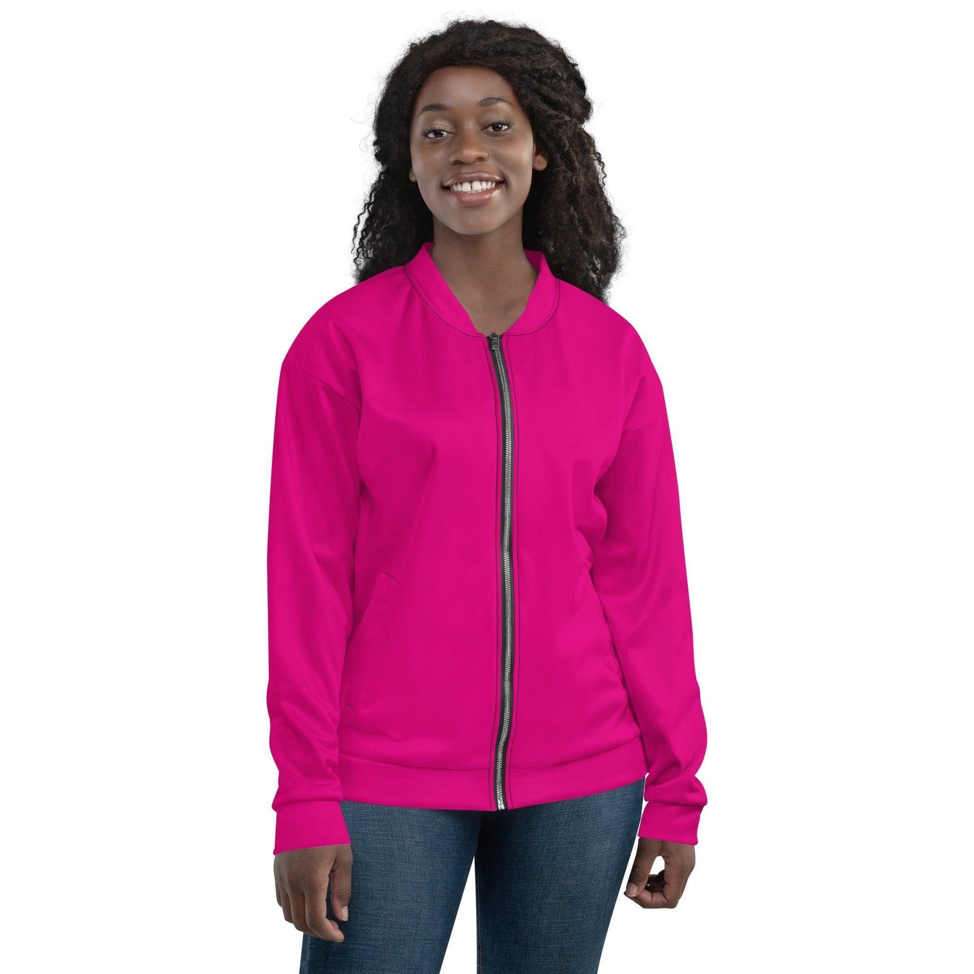 Pinke Bomberjacke Bomberjacke 74.99 abgesetzte, Begleiter, Bomberjacke, casual, Damen, elastische, Fleece, Frau, gebürstetem, Have, Herren, Innenseite, Kleidungsstück, Mann, Must, Nackenband, Outfit, Passform, Pink, Polyester, praktisch, Red, Reißverschluss, robustes, Rot, Silbener, stilvoll, Stoff, streetwear, Taille, Taschen, Unisex, vielseitiger, Violet, YKK, Überwendlichnähte JLR Design