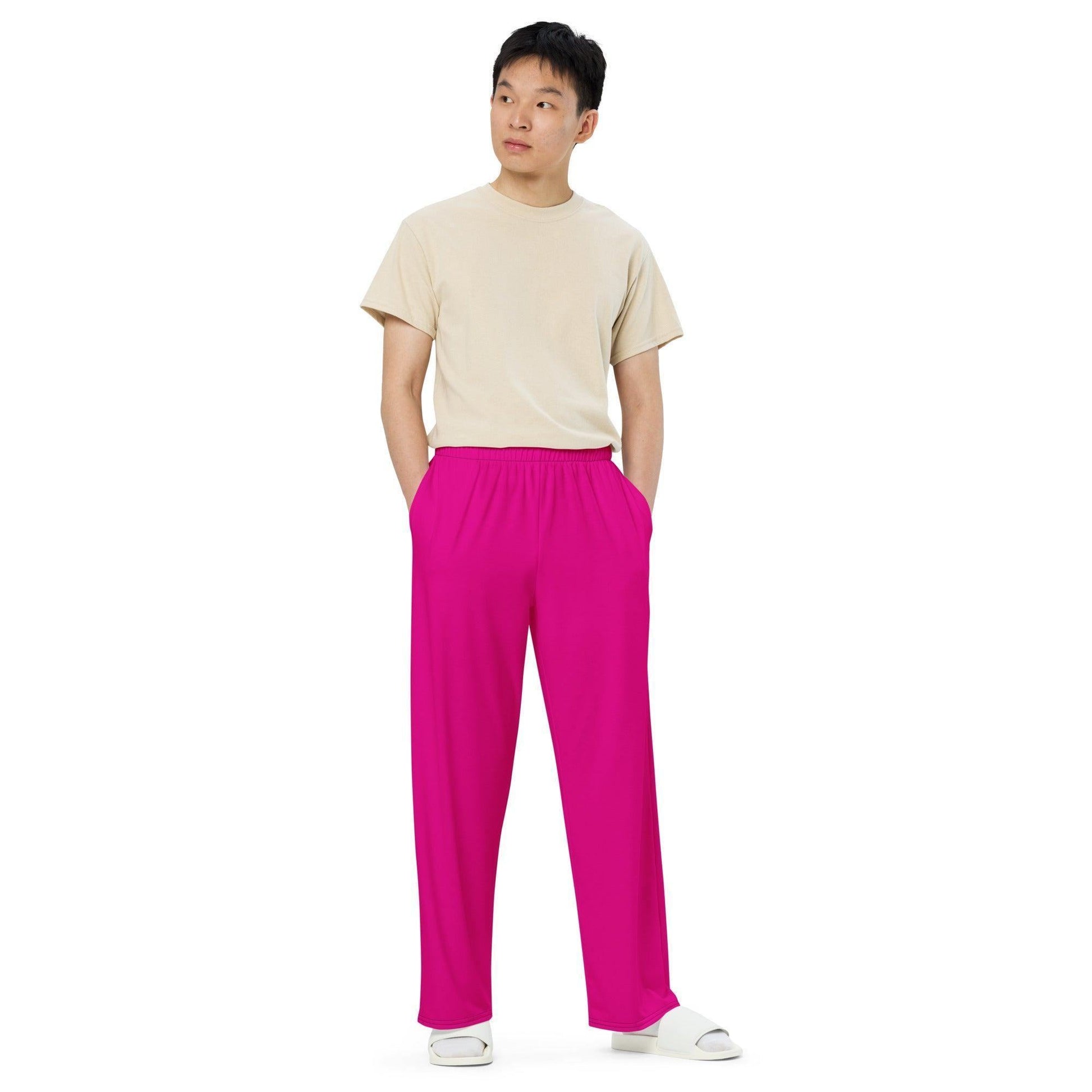 Pinke Hose mit weitem Bein Hose mit weitem Bein 53.99 atmungsaktiv, Bein, beont, Bewegungsfreiheit, einfarbig, Elastan, Figur, Hose, Komfort, Kordelzug, leicht, Look, Loungewear, luftige, lässig, medium, OEKOTEX100, optisch, Passform, pink, Polyester, Pyjama, red, Seitentaschen, Sommer, Stoff, stretch, Taille, violet, weitem JLR Design