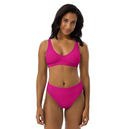 Pinker High Waist Bikini Bikini 49.99 Bikini, Design, einfarbig, Einlagen, Elastan, Fashion, GRS, High, Medium, Mode, Passform, pink, Polyester, red, Style, UPF50, Violet, Waist, zweilagig, zweitilig, Ökotex JLR Design