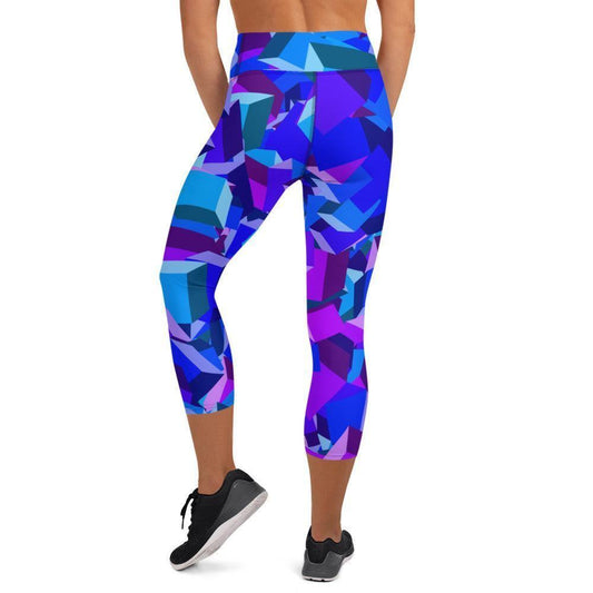 Purple Cube Damen Yoga Capri Leggings Yoga Capri Leggings JLR Design