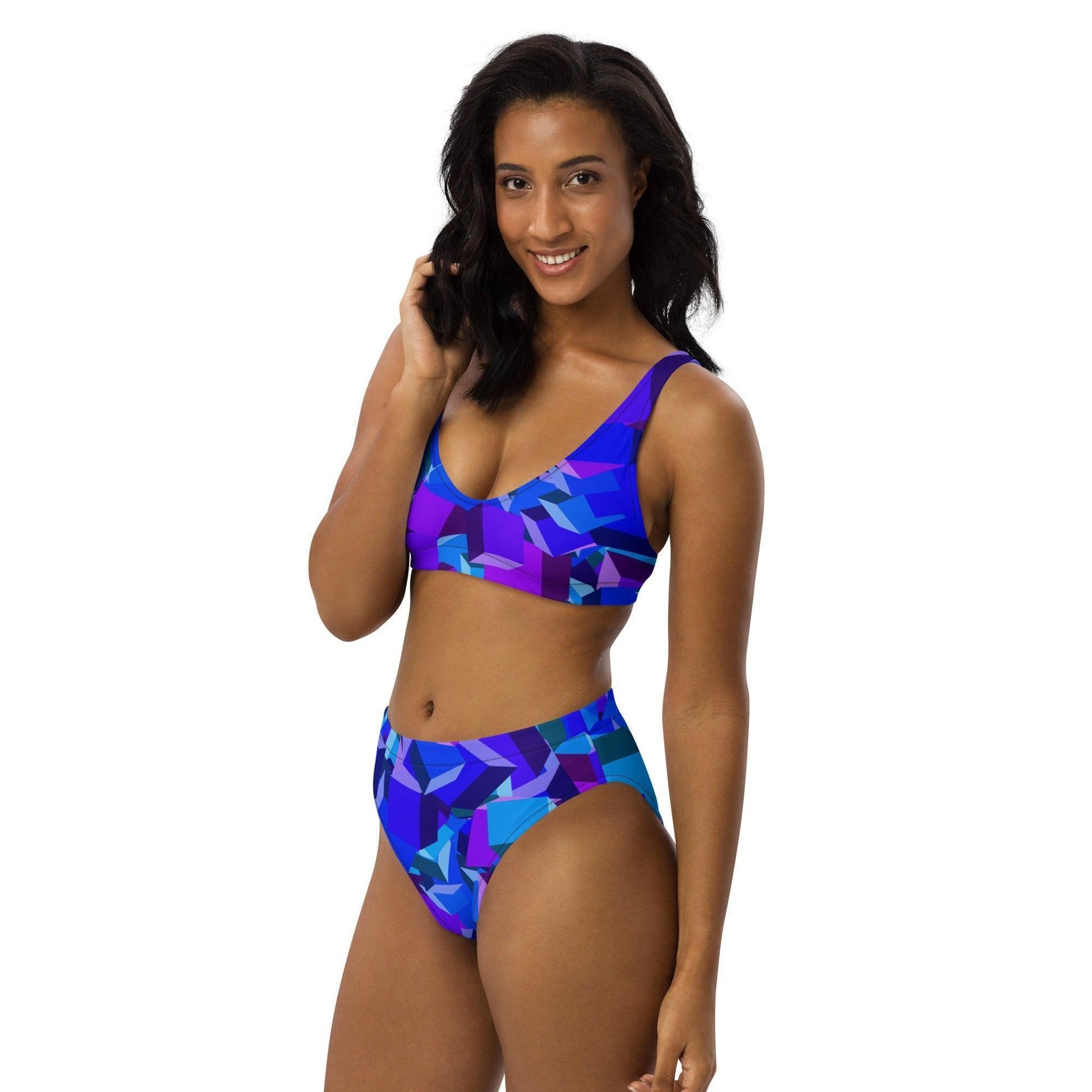 Purple Cube High Waist Bikini Bikini 56.99 Bikini, cube, Design, einfarbig, Einlagen, Elastan, Fashion, GRS, High, Mode, Passform, Polyester, purple, Style, UPF50, Waist, würfel, zweilagig, zweitilig, Ökotex JLR Design