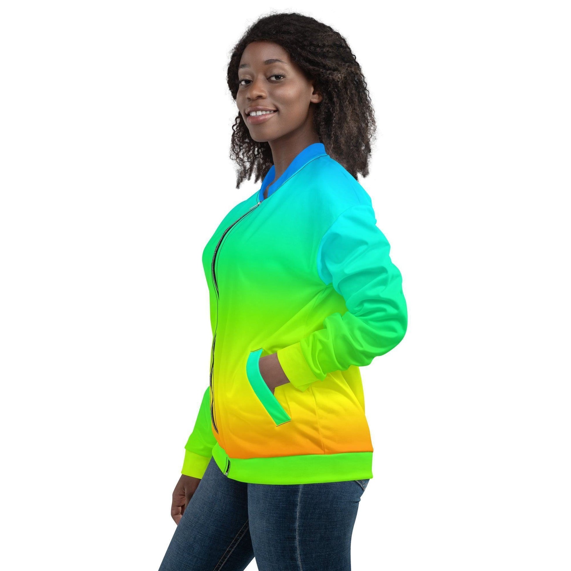 Rainbow Bomberjacke Bomberjacke 81.99 abgesetzte, Begleiter, Bomberjacke, casual, Damen, elastische, Fleece, Frau, gebürstetem, Have, Herren, Innenseite, Kleidungsstück, Mann, Must, Nackenband, Outfit, Passform, Polyester, praktisch, Rainbow, Regenbogen, Reißverschluss, robustes, Silbener, stilvoll, Stoff, streetwear, Taille, Taschen, Unisex, vielseitiger, YKK, Überwendlichnähte JLR Design