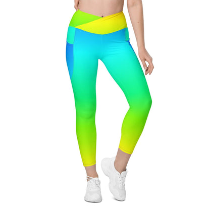 Rainbow Damen V-Bund Leggings mit Taschen V-Bund Leggings JLR Design