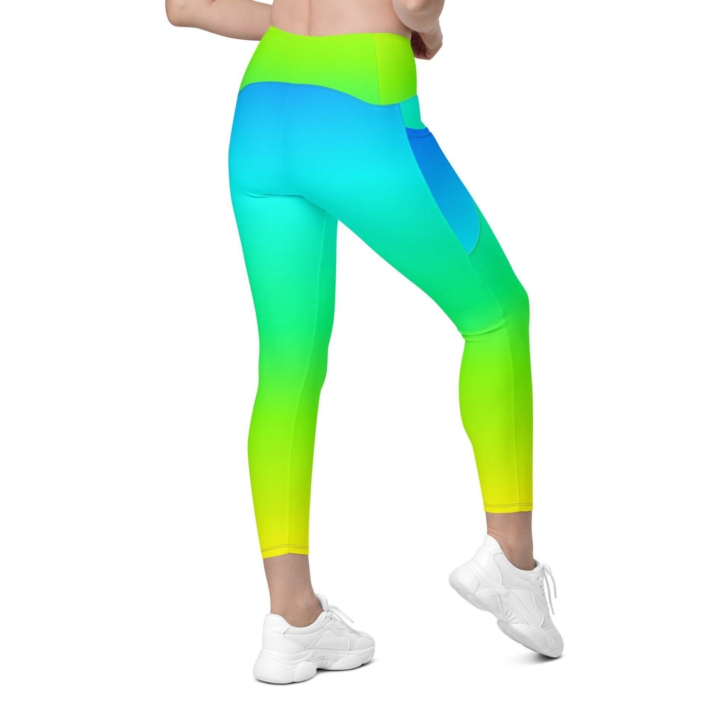 Rainbow Damen V-Bund Leggings mit Taschen V-Bund Leggings JLR Design