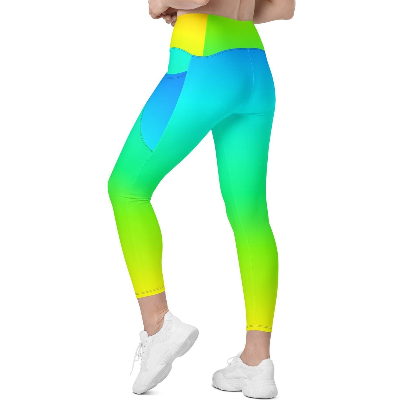 Rainbow Damen V-Bund Leggings mit Taschen V-Bund Leggings JLR Design