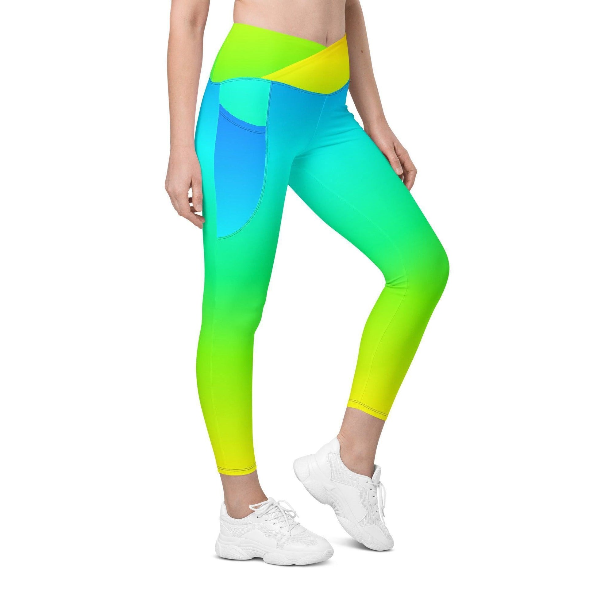 Rainbow Damen V-Bund Leggings mit Taschen V-Bund Leggings JLR Design