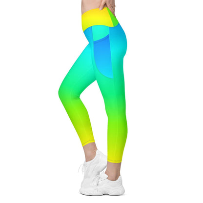 Rainbow Damen V-Bund Leggings mit Taschen V-Bund Leggings JLR Design