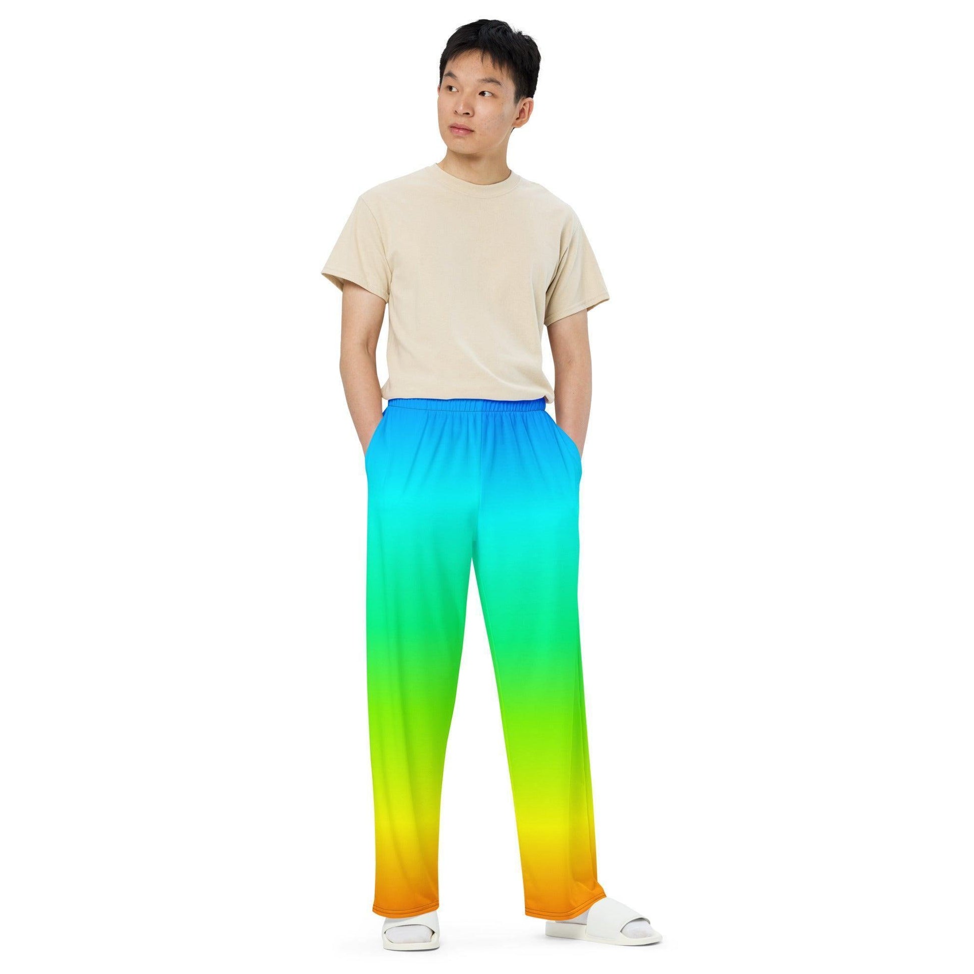 Rainbow Hose mit weitem Bein Hose mit weitem Bein 57.99 atmungsaktiv, Bein, beont, Bewegungsfreiheit, einfarbig, Elastan, Figur, Hose, Komfort, Kordelzug, leicht, Look, Loungewear, luftige, lässig, OEKOTEX100, optisch, Passform, Polyester, Pyjama, rainbow, regenbogen, Seitentaschen, Sommer, Stoff, stretch, Taille, weitem JLR Design