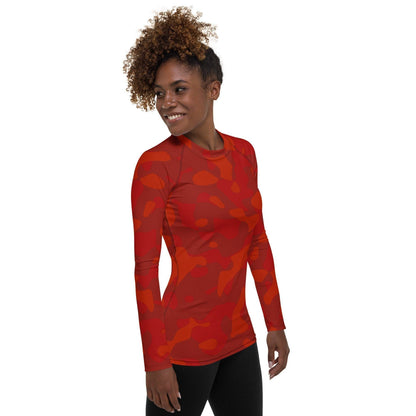 Red Camouflage Damen Rash Guard Rash Guard 59.99 4-Wege, Atmungsaktiv, bequem, Camo, Camouflage, Design, Elastan, Fashion, Flachnaht, Guard, Hautschutz, Kompression, Langarmshirt, Mode, Männermode, Outdoor, Pattern, Polyester, Rash, Red, rot, Sand, Schwimmen, Sonnenschutz, Sportbekleidung, Strandmode, Stretchstoff, Style, Surfen, Tarnmuster, trocknend, Wassersport, Wind JLR Design