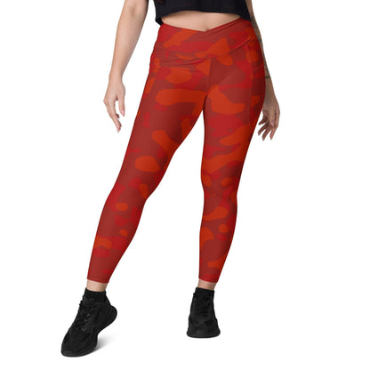 Red Camouflage Damen V-Bund Leggings mit Taschen V-Bund Leggings 64.99 1 Tasche auf jeder Seite, atmungsaktives Material, Camo, Camouflage, Damen, Design, Elastan, Fashion, Hoch tailliert, hoher Tragekomfort, Komfort, Mode, Muster, OEKOTEX100, Orange, Outfit, Polyester, red, rot, schmeichelhafter Schnitt, Style, Tarnfarbe, Tarnmuster, UPF50, V Bund Leggings JLR Design