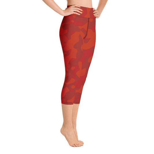 Red Camouflage Damen Yoga Capri Leggings Yoga Capri Leggings JLR Design