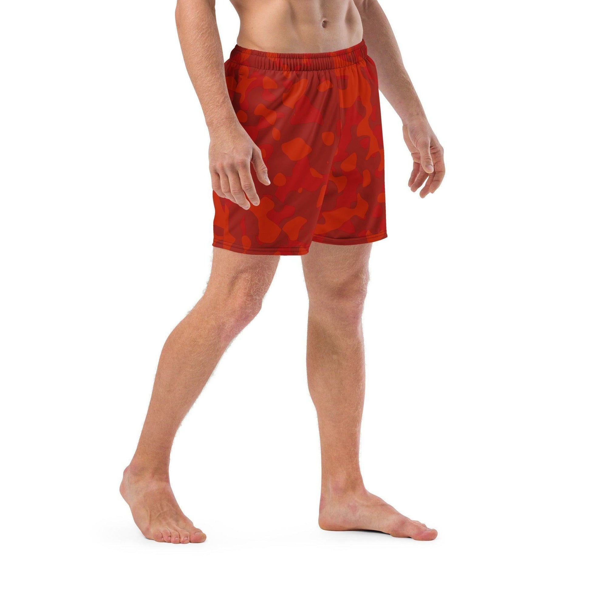 Red Camouflage Herren Badehosen Badehose 64.99 Badehose, Badevergnügen, Camo, Camouflage, Elastan, Herren, Hüftband, Innenfutter, Komfort, Kordelzug, Mann, Muster, Männer, Passform, Pattern, Polyester, Pool, recycelt, red, rot, Scheuerschutz, See, Tarnmuster, trocknend JLR Design