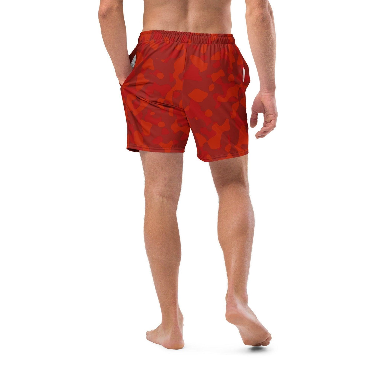 Red Camouflage Herren Badehosen Badehose 64.99 Badehose, Badevergnügen, Camo, Camouflage, Elastan, Herren, Hüftband, Innenfutter, Komfort, Kordelzug, Mann, Muster, Männer, Passform, Pattern, Polyester, Pool, recycelt, red, rot, Scheuerschutz, See, Tarnmuster, trocknend JLR Design