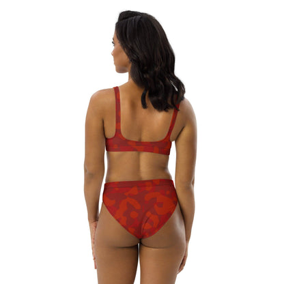 Red Camouflage High Waist Bikini -- Red Camouflage High Waist Bikini - undefined Bikini | JLR Design