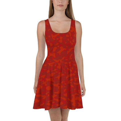 Red Camouflage Skater Kleid -- Red Camouflage Skater Kleid - undefined Skater Kleid | JLR Design