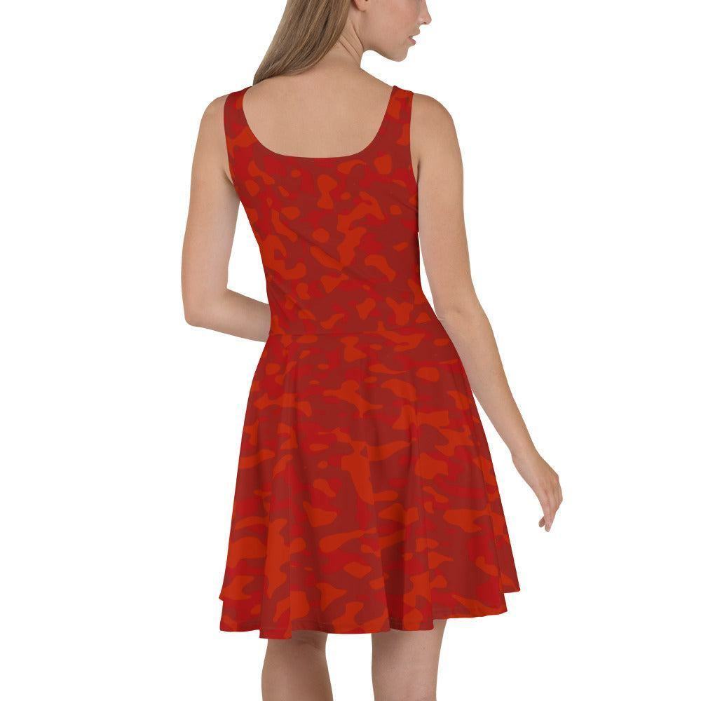 Red Camouflage Skater Kleid Skater Kleid 61.99 ausgestellt, ausgestellter, camo, camouflage, Dame, Damen, Elastan, Frau, Frauen, Freizeit, Glatter, Kleid, Mitte, mittellanger, Muster, Nähte, Overlock, Pattern, Polyester, red, Rock, rot, Saum, schmeichelhaft, Skater, Sport, Stoff, trendy, Weiblich, wühlfühlend, Überdeck JLR Design