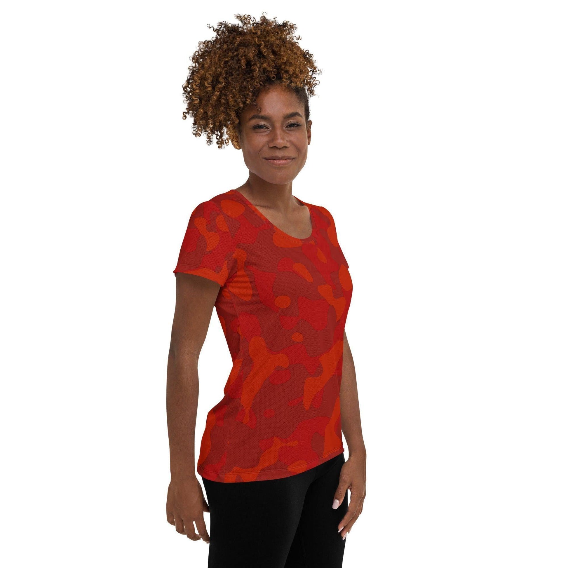 Red Camouflage Sport-T-Shirt für Damen -- Red Camouflage Sport-T-Shirt für Damen - XS Sport T-Shirt | JLR Design