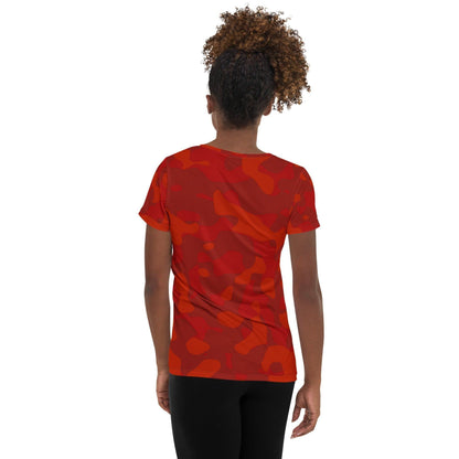 Red Camouflage Sport-T-Shirt für Damen Sport T-Shirt JLR Design