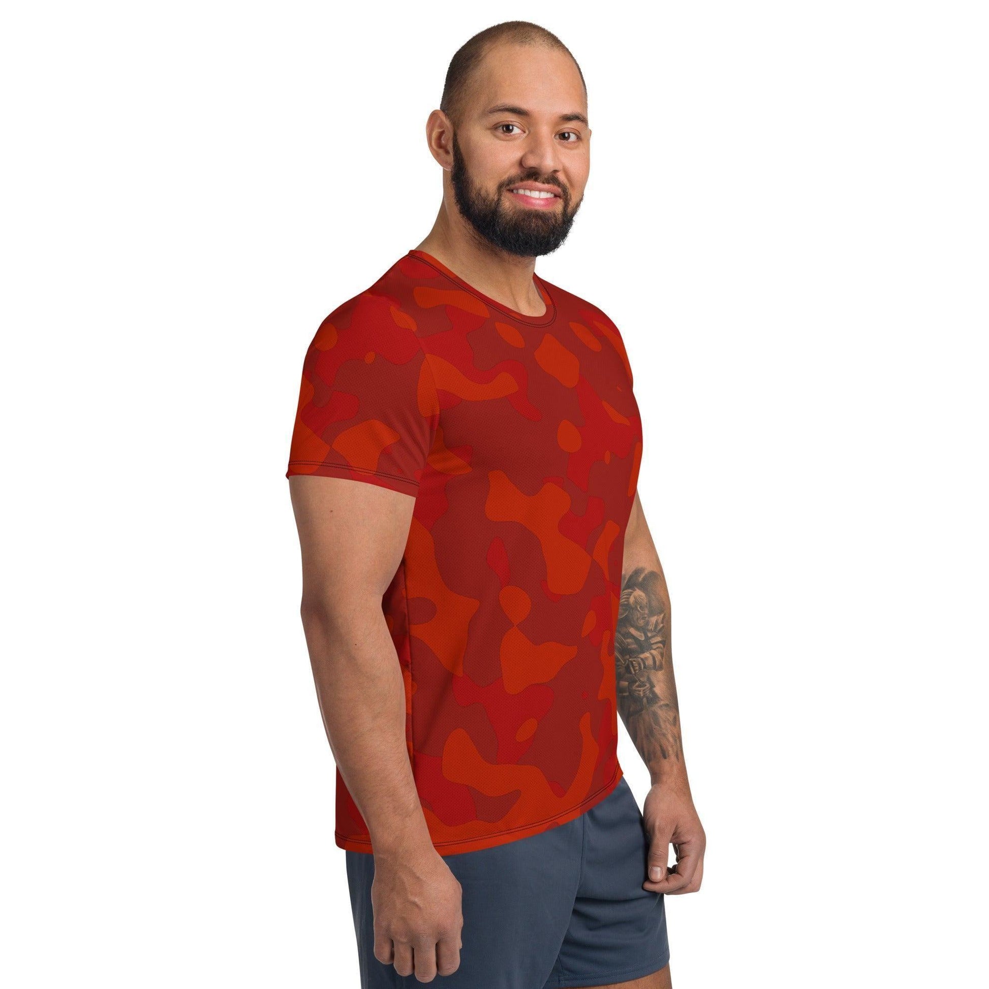 Red Camouflage Sport T-Shirt für Herren -- Red Camouflage Sport T-Shirt für Herren - XS Sport T-Shirt | JLR Design