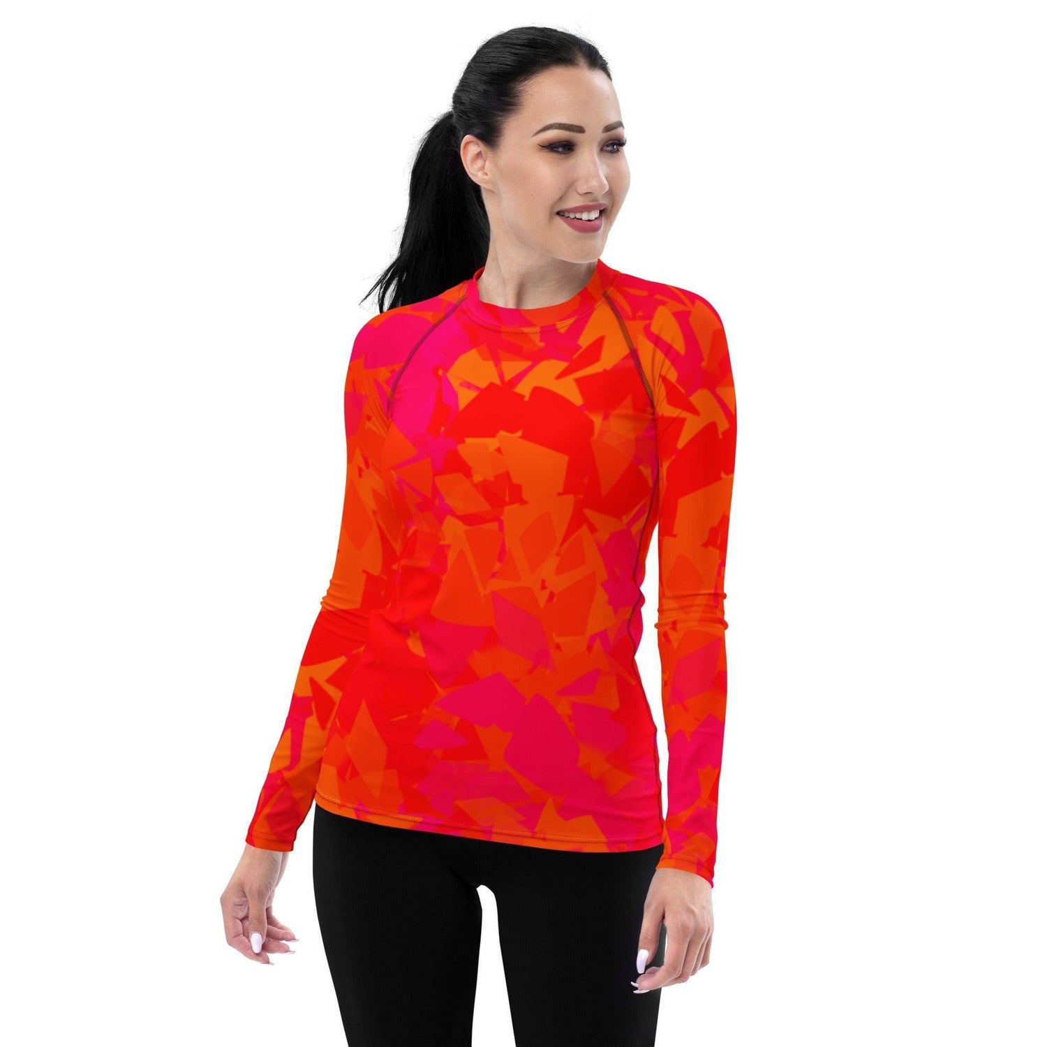 Red Crystal Damen Rash Guard Rash Guard JLR Design