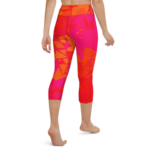 Red Crystal Damen Yoga Capri Leggings Yoga Capri Leggings JLR Design