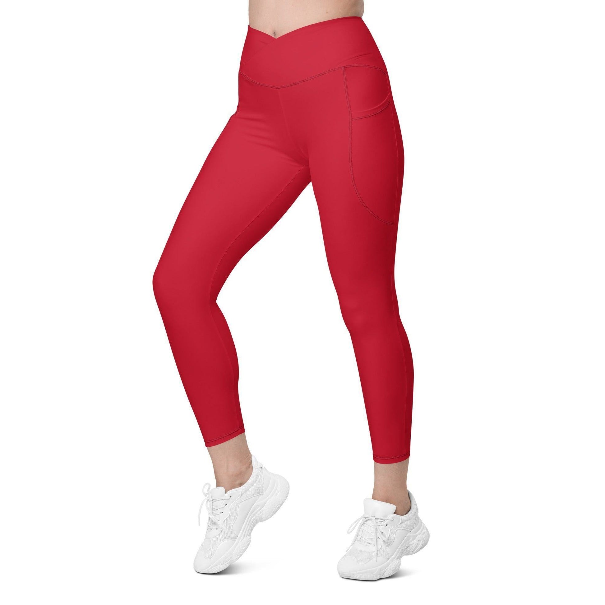 Rote Damen V-Bund Leggings mit Taschen V-Bund Leggings 59.99 1 Tasche auf jeder Seite, atmungsaktives Material, Damen, Design, einfarbig, Elastan, Fashion, Hoch tailliert, hoher Tragekomfort, Komfort, Mode, OEKOTEX100, Outfit, Polyester, red, rot, schmeichelhafter Schnitt, Style, UPF50, V-Bund Leggings JLR Design