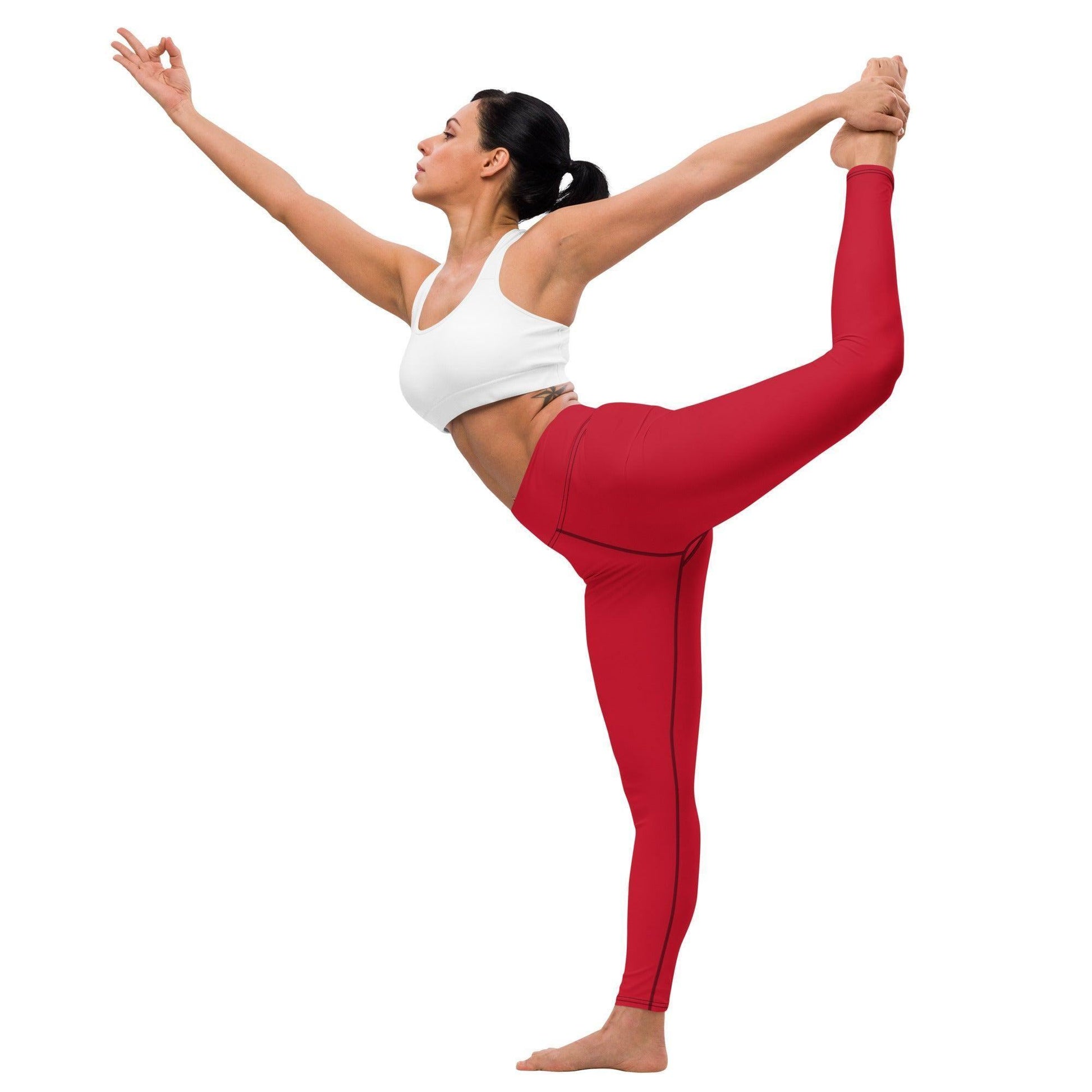 Rote Damen Yoga Leggings Yoga Leggings 54.99 atmungsaktiv, Damen, einfarbig, Elastan, Fitness, Flexibilität, fließend, gleiten, Gummizug, High, Hüftbewegungen, kompression, Leggings, Mikrofasergarn, Polyester, Posen, red, rot, Schutzfaktor, Sport, Stretch, Studio, stylisch, UV, Vier-Wege-Stretch, Waist, Yoga JLR Design