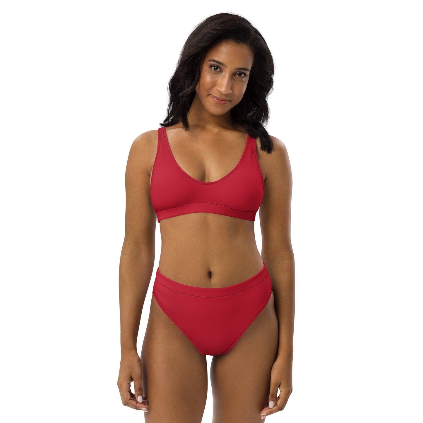 Roter High Waist Bikini Bikini 49.99 Bikini, Design, einfarbig, Einlagen, Elastan, Fashion, GRS, High, Mode, Passform, Polyester, red, rot, Style, UPF50, Waist, zweilagig, zweitilig, Ökotex JLR Design