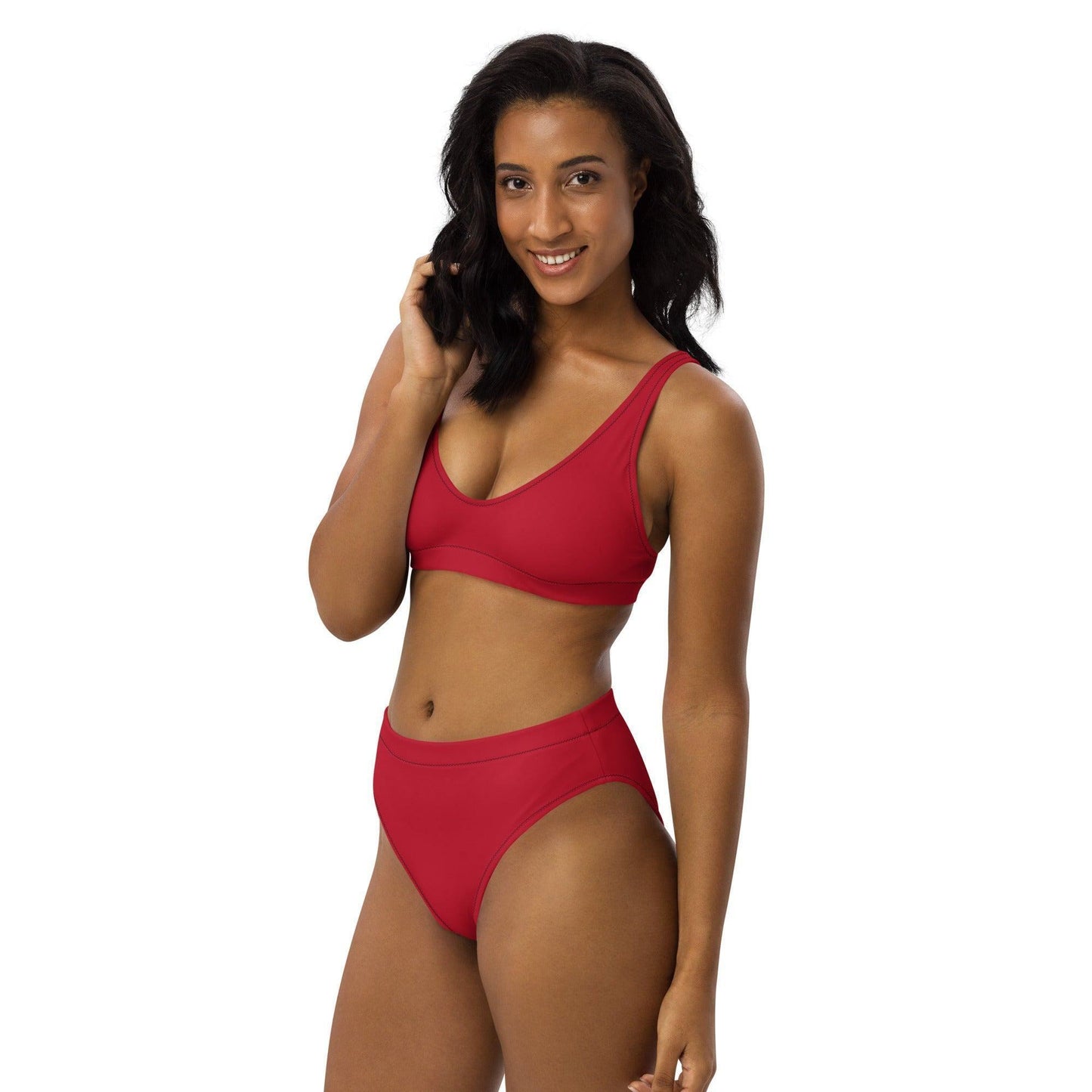 Roter High Waist Bikini Bikini 49.99 Bikini, Design, einfarbig, Einlagen, Elastan, Fashion, GRS, High, Mode, Passform, Polyester, red, rot, Style, UPF50, Waist, zweilagig, zweitilig, Ökotex JLR Design