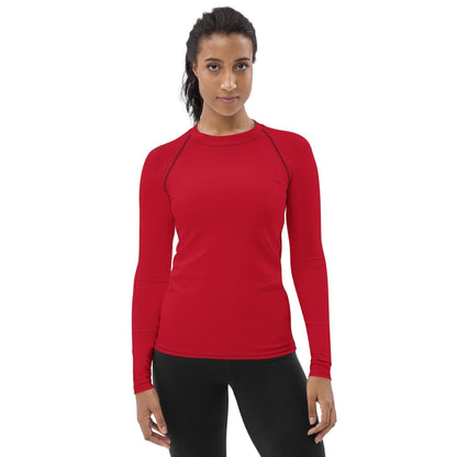 Rotes Damen Rash Guard Rash Guard 54.99 4-Wege, Atmungsaktiv, Badebekleidung, bequem, einfarbig, Elastan, Feminin, Flachnaht, Guard, Hautschutz, Kompression, Langarm, Langarmshirt, Männermode, Outdoor, Polyester, Rash, red, rot, Sand, Schwimmen, Sonnenschutz, Sportbekleidung, Strandmode, Stretchstoff, Surfen, trocknend, Wassersport, Wind JLR Design