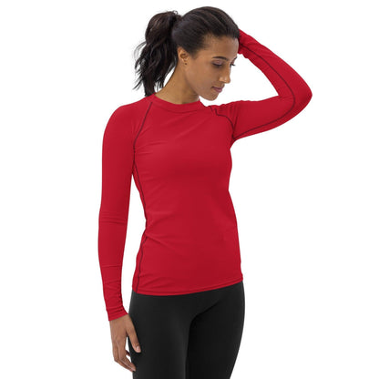 Rotes Damen Rash Guard Rash Guard 54.99 4-Wege, Atmungsaktiv, Badebekleidung, bequem, einfarbig, Elastan, Feminin, Flachnaht, Guard, Hautschutz, Kompression, Langarm, Langarmshirt, Männermode, Outdoor, Polyester, Rash, red, rot, Sand, Schwimmen, Sonnenschutz, Sportbekleidung, Strandmode, Stretchstoff, Surfen, trocknend, Wassersport, Wind JLR Design