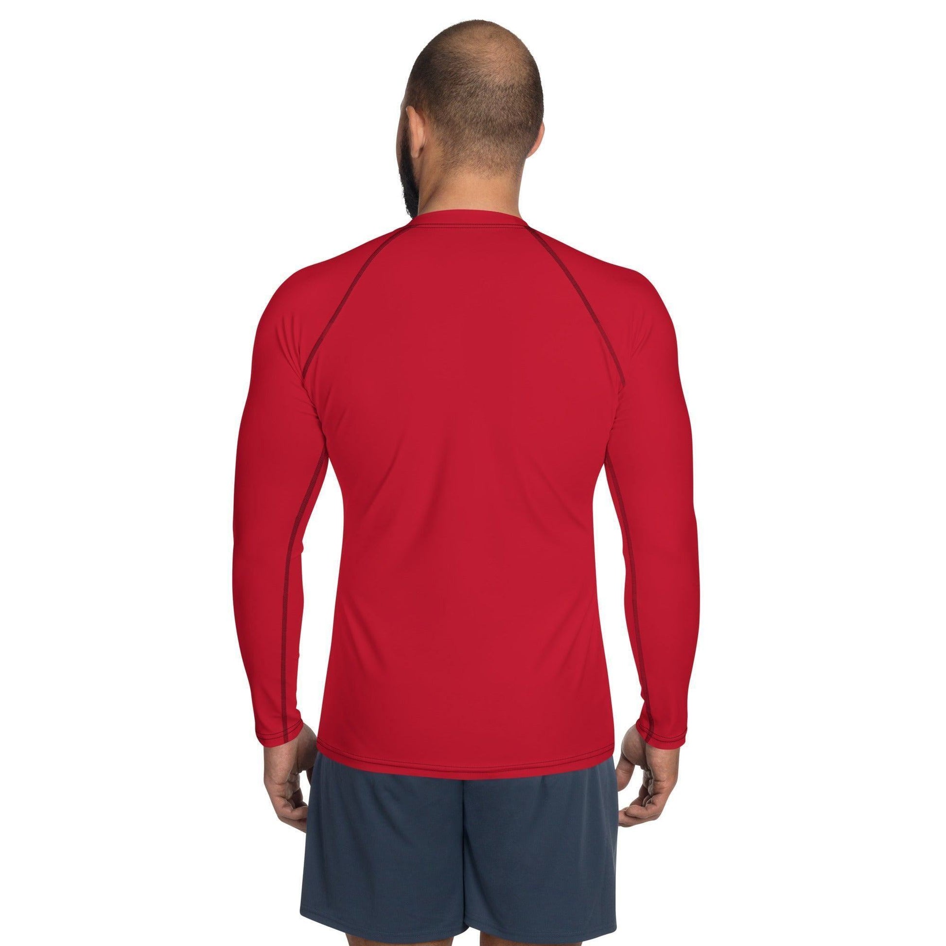 Rotes Herren Rash Guard Rash Guard 54.99 4-Wege, Atmungsaktiv, bequem, einfarbig, Elastan, Flachnaht, Guard, Hautschutz, Kompression, Langarmshirt, Männermode, Outdoor, Polyester, Rash, red, rot, Sand, Schwimmen, Sonnenschutz, Sportbekleidung, Strandmode, Stretchstoff, Surfen, trocknend, Wassersport, Wind JLR Design