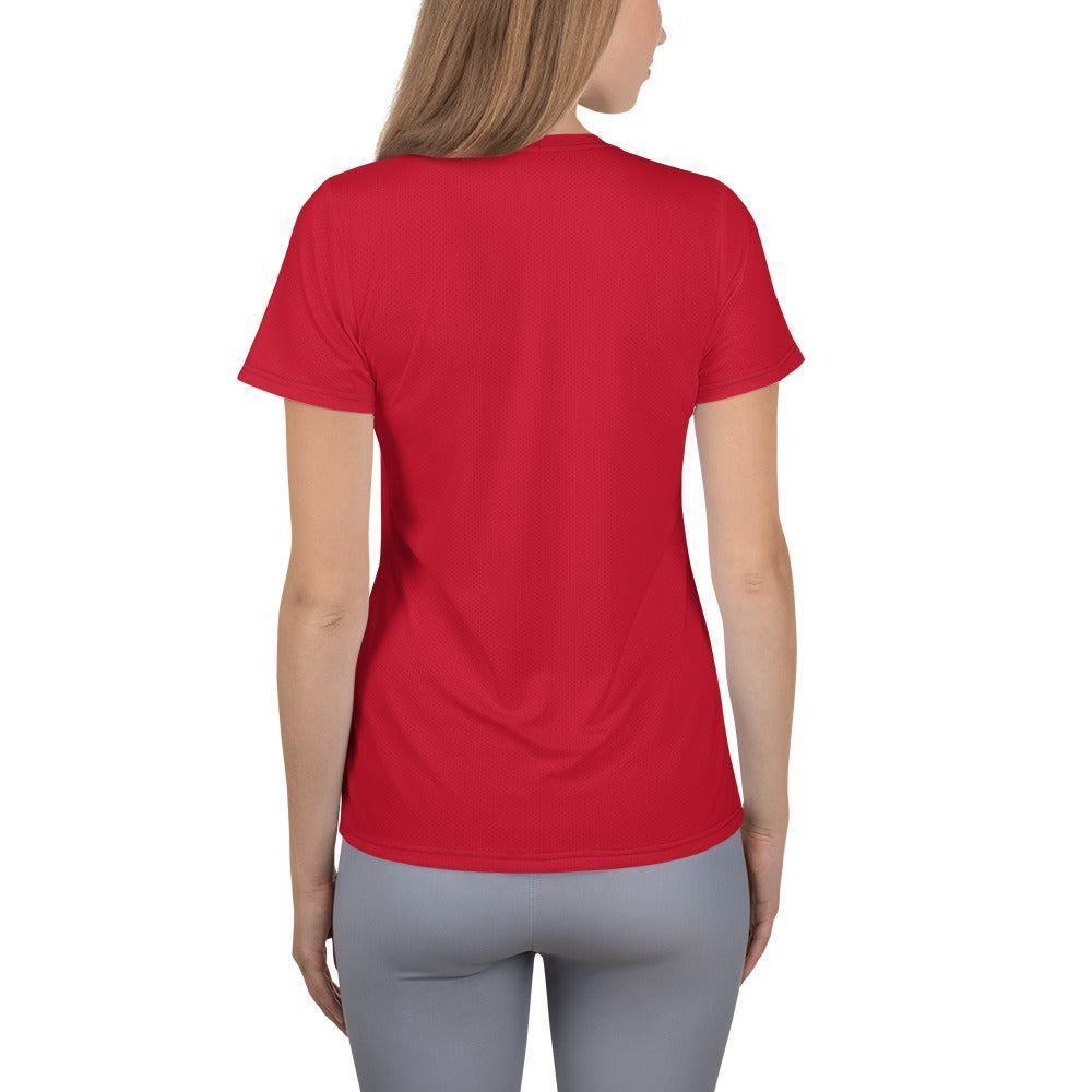 Rotes Sport T-Shirt für Damen Sport T-Shirt JLR Design