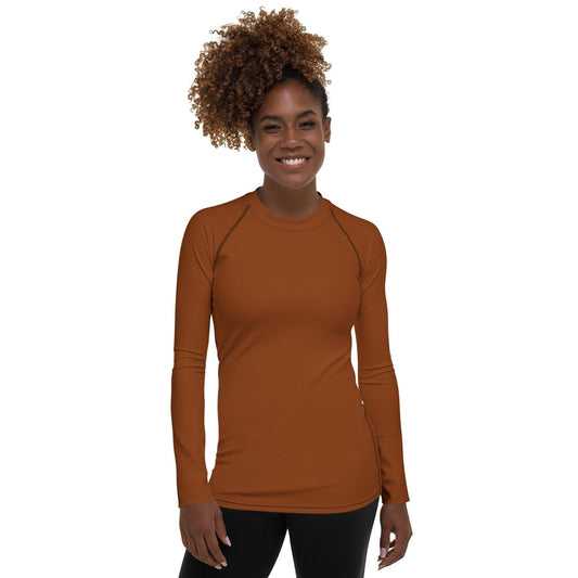 Saddle Brown Damen Rash Guard Rash Guard 54.99 4-Wege, Atmungsaktiv, Badebekleidung, bequem, braun, Brown, einfarbig, Elastan, Feminin, Flachnaht, Guard, Hautschutz, Kompression, Langarm, Langarmshirt, Männermode, Outdoor, Polyester, Rash, Saddle, Sand, Schwimmen, Sonnenschutz, Sportbekleidung, Strandmode, Stretchstoff, Surfen, trocknend, Wassersport, Wind JLR Design