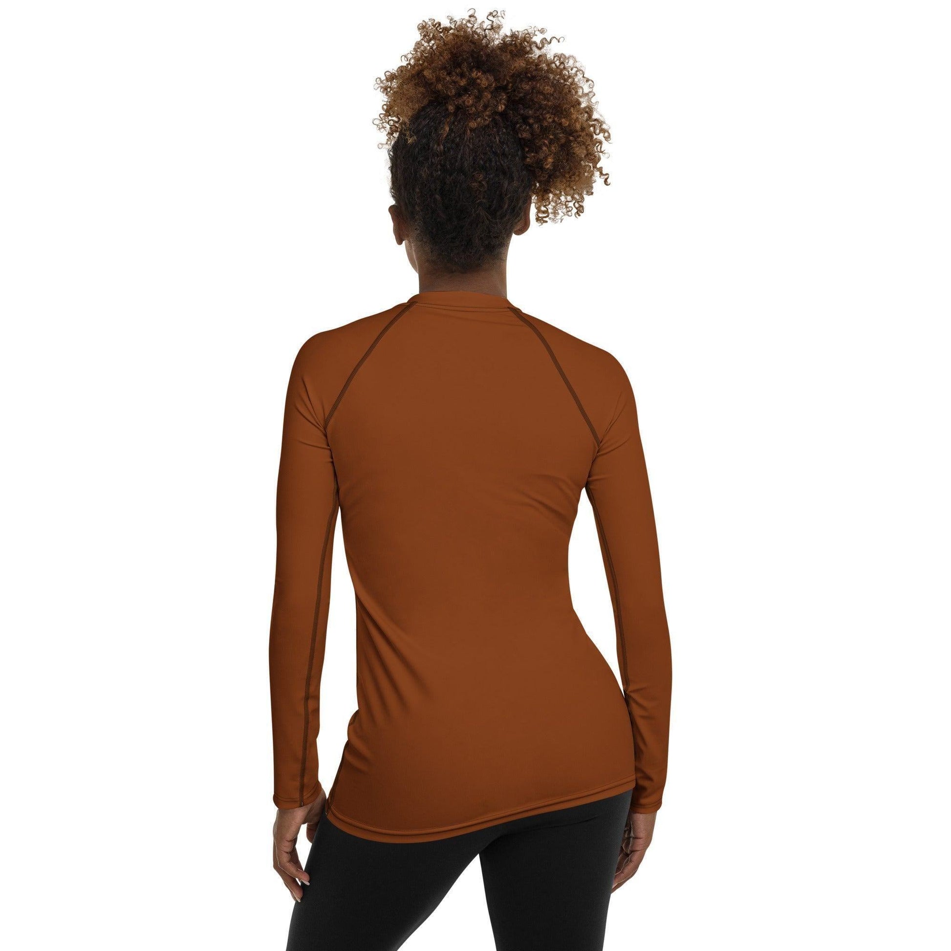 Saddle Brown Damen Rash Guard Rash Guard 54.99 4-Wege, Atmungsaktiv, Badebekleidung, bequem, braun, Brown, einfarbig, Elastan, Feminin, Flachnaht, Guard, Hautschutz, Kompression, Langarm, Langarmshirt, Männermode, Outdoor, Polyester, Rash, Saddle, Sand, Schwimmen, Sonnenschutz, Sportbekleidung, Strandmode, Stretchstoff, Surfen, trocknend, Wassersport, Wind JLR Design