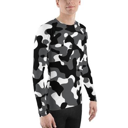 Schwarz Grau Weiß Camouflage Herren Rash Guard Rash Guard 59.99 4-Wege, Atmungsaktiv, bequem, black, Camo, Camouflage, Design, Elastan, Fashion, Flachnaht, Grau, grey, Guard, Hautschutz, Kompression, Langarmshirt, Mode, Männermode, Outdoor, Pattern, Polyester, Rash, Sand, Schwarz, Schwimmen, Sonnenschutz, Sportbekleidung, Strandmode, Stretchstoff, Style, Surfen, Tarnmuster, trocknend, Wassersport, Weiß, Whit, Wind JLR Design