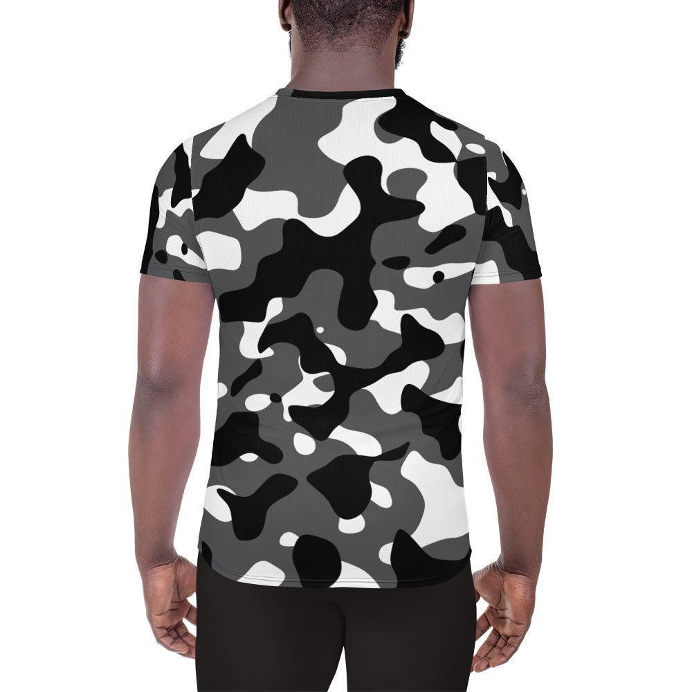 Schwarz Grau Weiß Camouflage Sport T-Shirt für Herren -- Schwarz Grau Weiß Camouflage Sport T-Shirt für Herren - undefined Sport T-Shirt | JLR Design