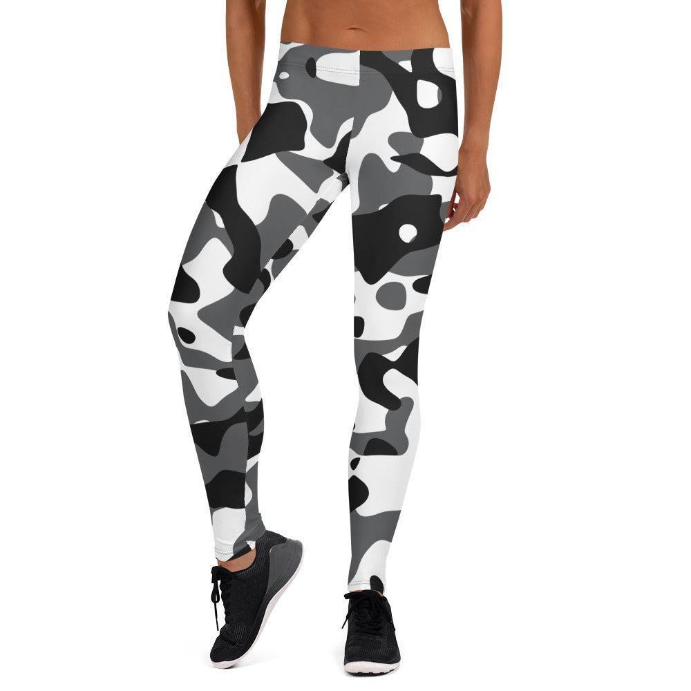 Schwarz Grau Weiß Damen Leggings Leggings 59.99 Aktivität, black, Camo, Camouflage, Damen, Damenmode, dehnbar, Design, einfarbig, elegant, Fashion, figurbetont, Fitness, Grau, grey, laufen, Leggings, Mode, Muster, Outfit, Pattern, Pilates, Schwarz, Sportbekleidung, Sportlerin, Streetwear, Stretch, stylisch, Tarnmuster, Tragekomfort, weich, Weiß, white, Yoga JLR Design