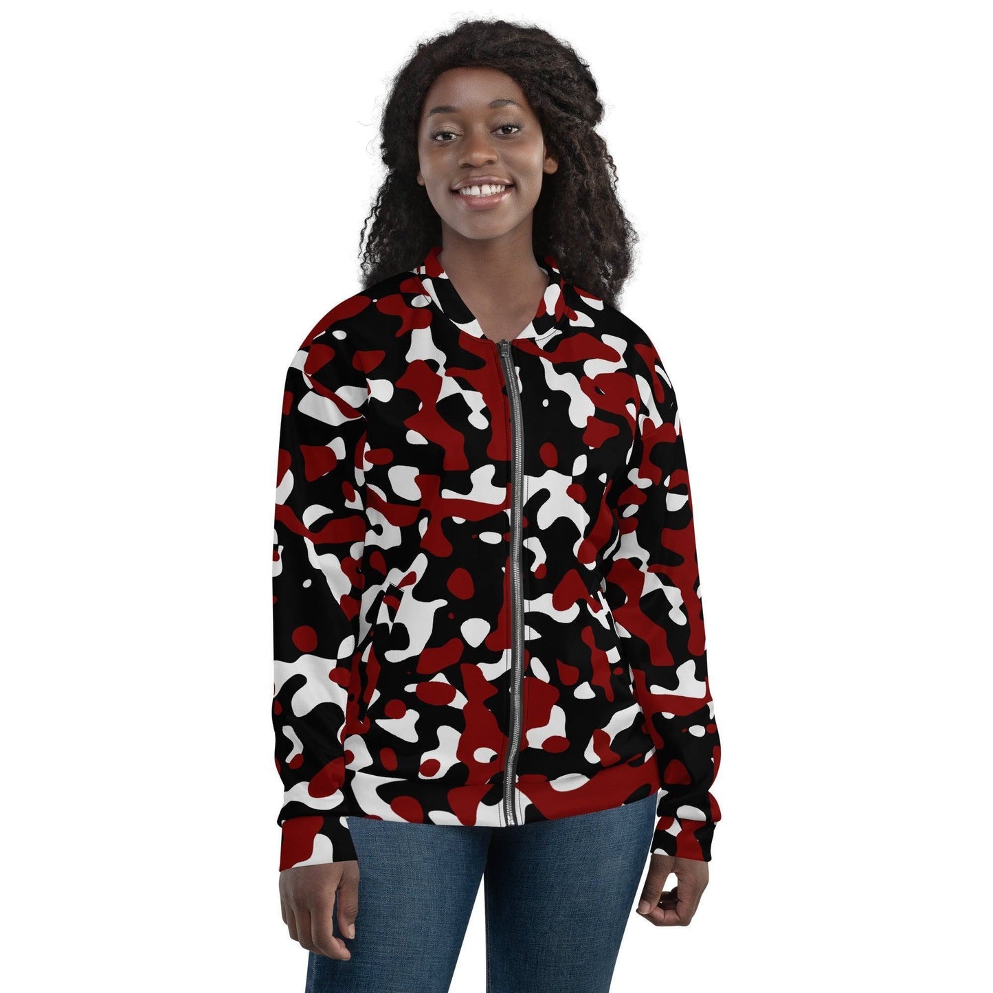 Schwarz Rot Weiss Camouflage Bomberjacke Bomberjacke 79.99 abgesetzte, Begleiter, Black, Bomberjacke, Camo, Camouflage, casual, Damen, elastische, Fleece, Frau, gebürstetem, Have, Herren, Innenseite, Kleidungsstück, Mann, Must, Nackenband, Outfit, Passform, Pattern, Polyester, praktisch, Red, Reißverschluss, robustes, Rot, Schwarz, Silbener, stilvoll, Stoff, streetwear, Taille, Tarnmuster, Taschen, Unisex, vielseitiger, Weiss, White, YKK, Überwendlichnähte JLR Design