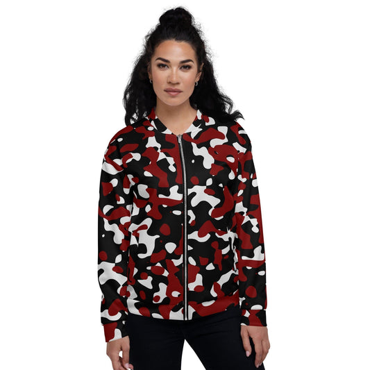 Schwarz Rot Weiss Camouflage Bomberjacke Bomberjacke JLR Design
