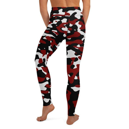 Schwarz Rot Weiß Camouflage Damen Yoga Leggings Yoga Leggings 59.99 atmungsaktiv, black, Camo, Camouflage, Damen, Design, Elastan, Fitness, Flexibilität, fließend, gleiten, Gummizug, High, Hüftbewegungen, kompression, Leggings, Mikrofasergarn, Muster, Pattern, Polyester, Posen, red, Rot, Schutzfaktor, Schwarz, Sport, Stretch, Studio, stylisch, UV, Vier-Wege-Stretch, Waist, Weiß, white, Yoga JLR Design