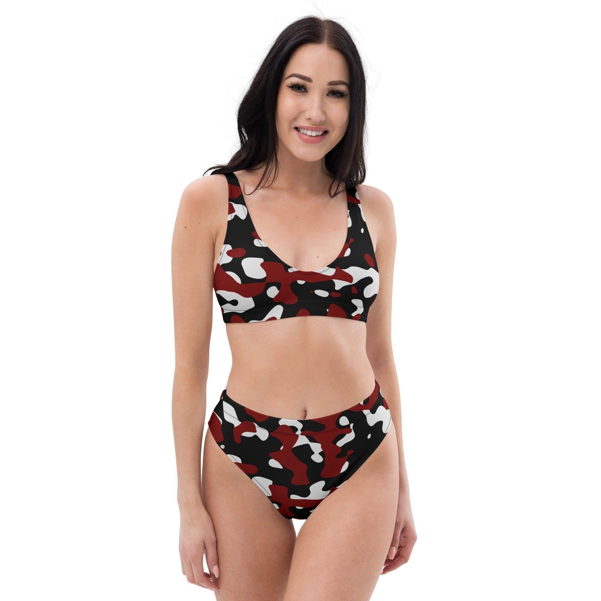 Schwarz Rot Weiß Camouflage High Waist Bikini Bikini 56.99 Bikini, black, Camo, Camouflage, Design, Einlagen, Elastan, Fashion, GRS, High, Mode, Muster, Passform, Pattern, Polyester, red, Rot, Schwarz, Style, Tarnfarben, UPF50, Waist, Weiß, white, zweilagig, zweitilig, Ökotex JLR Design