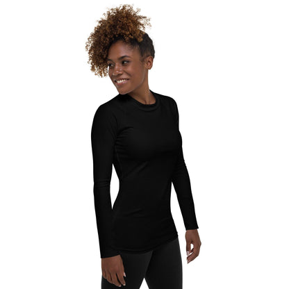 Schwarzes Damen Rash Guard Rash Guard 54.99 4-Wege, Atmungsaktiv, Badebekleidung, bequem, black, einfarbig, Elastan, Feminin, Flachnaht, Guard, Hautschutz, Kompression, Langarm, Langarmshirt, Männermode, Outdoor, Polyester, Rash, Sand, schwarz, Schwimmen, Sonnenschutz, Sportbekleidung, Strandmode, Stretchstoff, Surfen, trocknend, Wassersport, Wind JLR Design