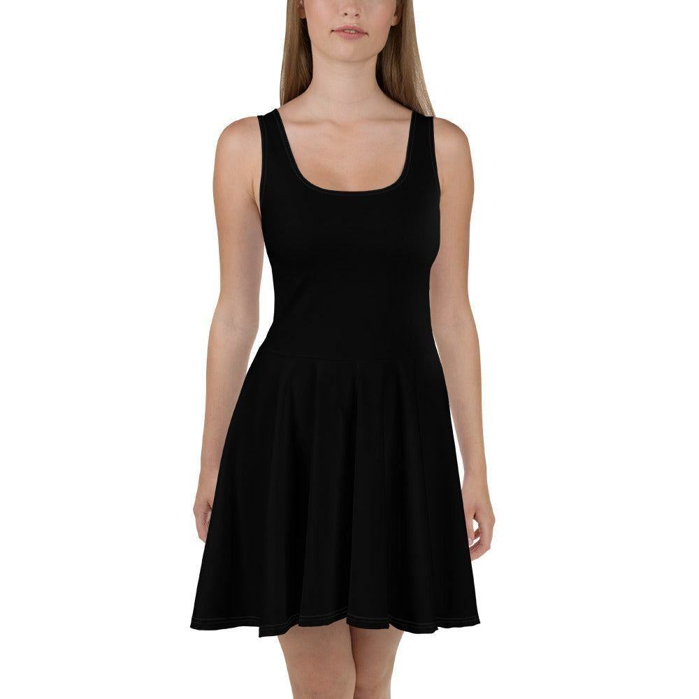 Schwarzes Skater Kleid Skater Kleid 56.99 ausgestellt, ausgestellter, black, Dame, Damen, einfarbig, Elastan, Frau, Frauen, Freizeit, Glatter, Kleid, Mitte, mittellanger, Muster, Nähte, Overlock, Pattern, Polyester, Rock, Saum, schmeichelhaft, schwarz, Skater, Sport, Stoff, trendy, Weiblich, wühlfühlend, Überdeck JLR Design