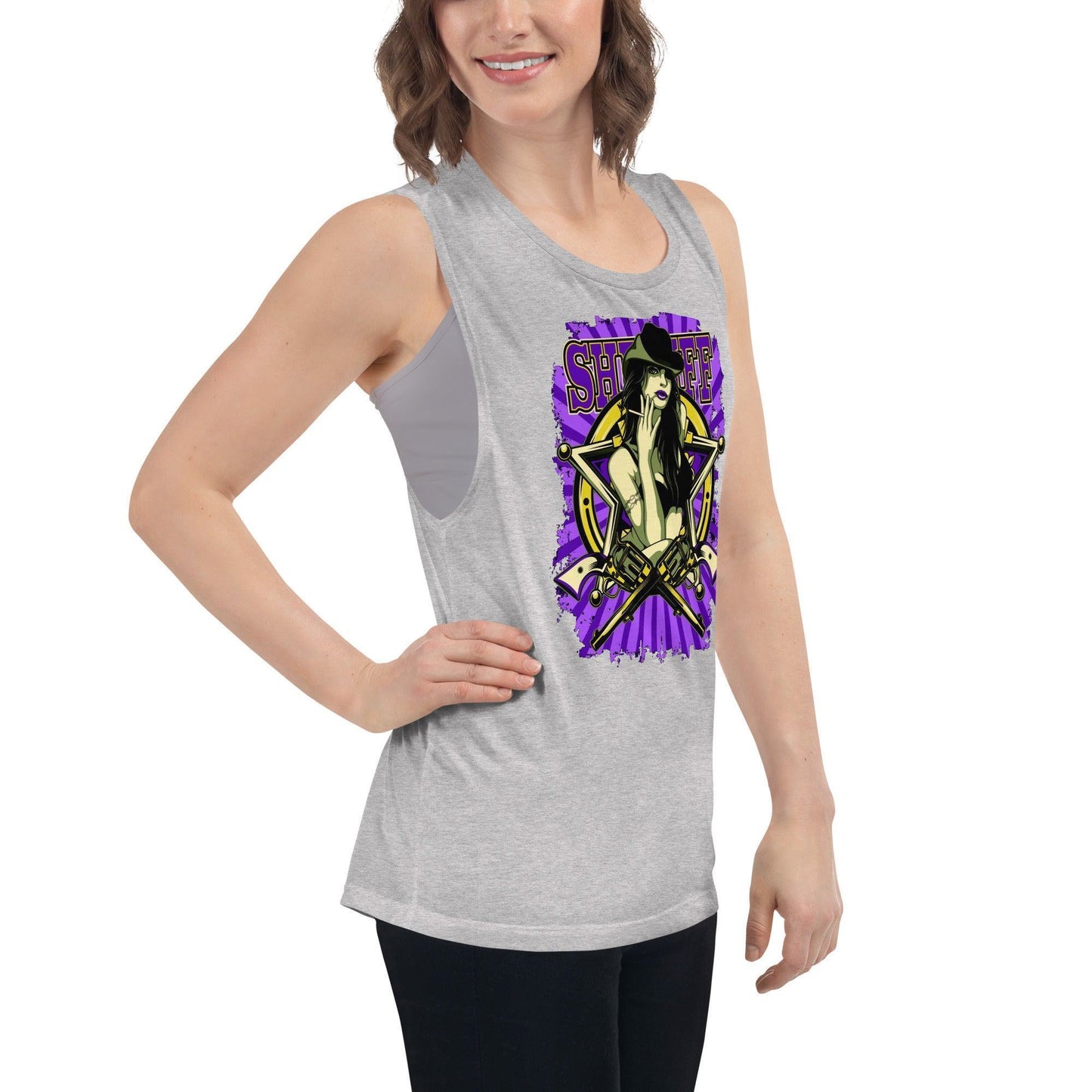 Sheriff Damen Tank Top Tank Top 44.99 aktiv, angenehmes, atmungsaktiv, Ausschnitt, betont, Bewegungsfreiheit, breite, Damen, enganliegend, Farben, Fashion, Figur, Fitness, Frauen, Gym, Look, Mode, Muscle, Must-have, Outfit, Polyester, Sheriff, Sommer, Style, Tank, Top, Tragegefühl, Training, Träger, verschiedene, Viskose JLR Design