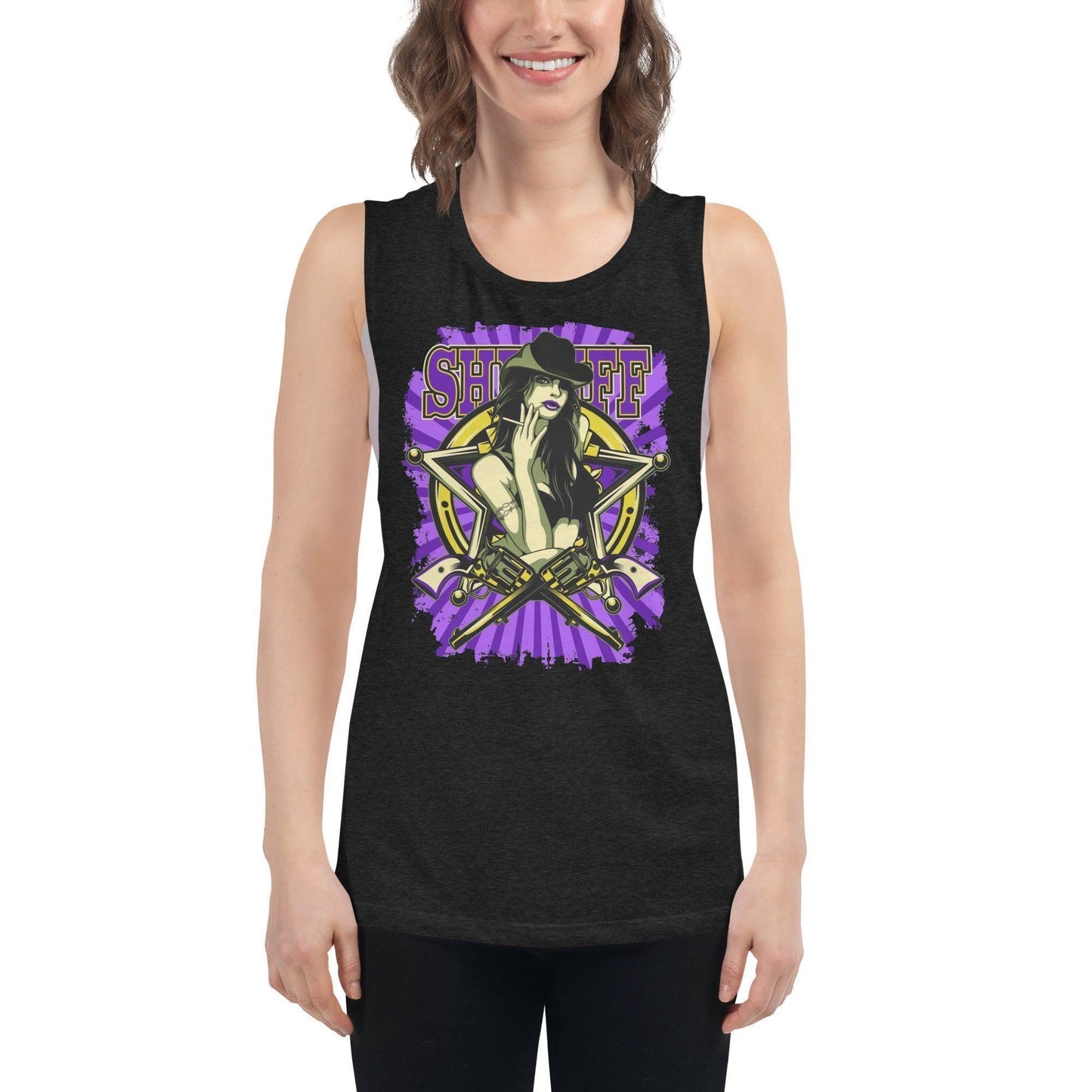 Sheriff Damen Tank Top Tank Top 44.99 aktiv, angenehmes, atmungsaktiv, Ausschnitt, betont, Bewegungsfreiheit, breite, Damen, enganliegend, Farben, Fashion, Figur, Fitness, Frauen, Gym, Look, Mode, Muscle, Must-have, Outfit, Polyester, Sheriff, Sommer, Style, Tank, Top, Tragegefühl, Training, Träger, verschiedene, Viskose JLR Design