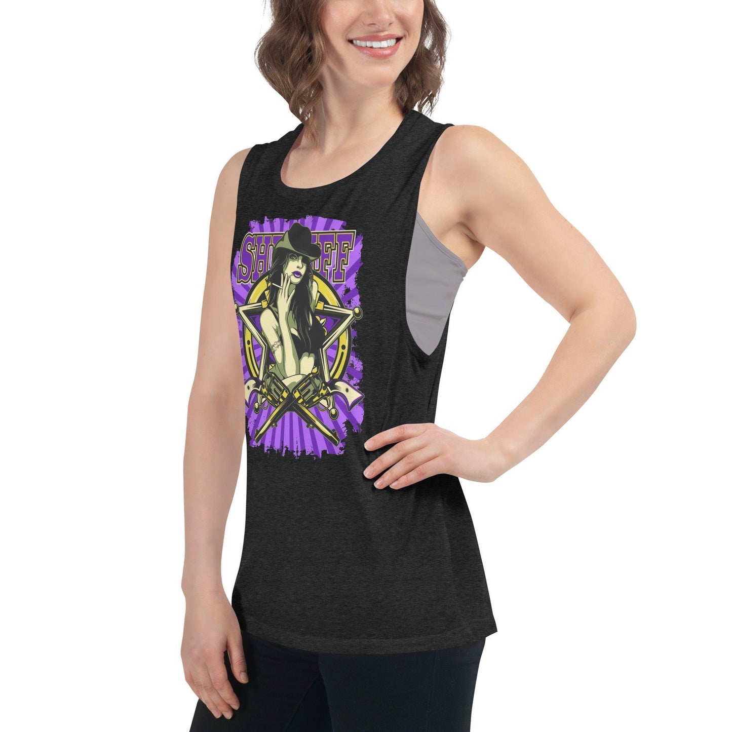 Sheriff Damen Tank Top Tank Top 44.99 aktiv, angenehmes, atmungsaktiv, Ausschnitt, betont, Bewegungsfreiheit, breite, Damen, enganliegend, Farben, Fashion, Figur, Fitness, Frauen, Gym, Look, Mode, Muscle, Must-have, Outfit, Polyester, Sheriff, Sommer, Style, Tank, Top, Tragegefühl, Training, Träger, verschiedene, Viskose JLR Design